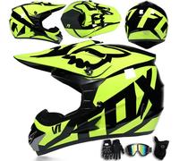 Casco da motocross per bambini ragazzi e adulti elettrico da cross caschi integrali per moto set per ragazzi e ragazze quad BMX bicicletta MTB ATV fuoristrada DH casco di sicurezza,Color D-M(54~55cm)