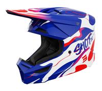 Casco da motocross per bambini Shot Furious Beast blu-rosso lucido S