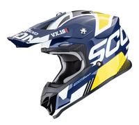 Casco da motocross Scorpion VX-16 EVO Air Analog bianco-blu-giallo XL
