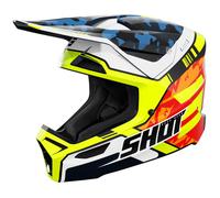 Casco da motocross Shot Furious Flash blu-giallo fluo lucido M