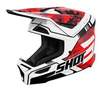 Casco da motocross Shot Furious Flash rosso lucido M