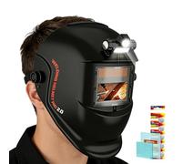 Casco da saldatura auto-oscurante, visiera regolabile, cappuccio protettivo da 29 x 26 cm, equipaggiamento con filtro luce, sicurezza con struttura robusta, accessorio per officina, garage