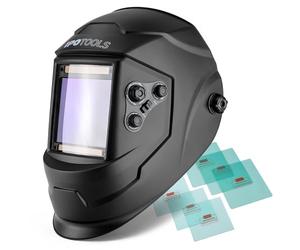 Casco da saldatura automatico IPOTOOLS LY800H - Maschera per saldatura con tecnologia True-Colour, campo visivo XXL (100 × 93 mm), classe ottica 1/1/1/1, e 4 sensori di alta qualità