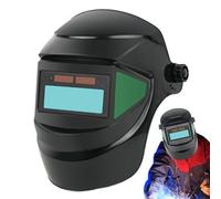 Casco da saldatura con oscuramento automatico, casco regolabile e auto-oscurante, cappuccio protettivo per occhi rivolto a 180 gradi per lavorare in sicurezza in garage e officina
