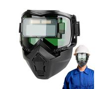 Casco da saldatura con oscuramento automatico, maschera per saldatore che cambia luce, scudo protettivo antiriflesso per saldatura ad MIG TIG e rettifica, design regolabile e traspirante