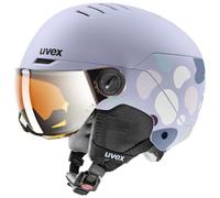Uvex Rock JR Visor, casco da sci con visiera, junior, viola 51-55cm Cool Lavender Abstract Matt