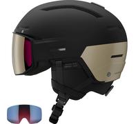 Casco da sci Salomon Driver Prime Sigma Plus con visiera, nero/bronzo 53-56cm Black/Light Bronze Met./Black