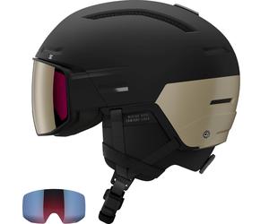 Casco da sci Salomon Driver Prime Sigma Plus con visiera, nero/bronzo 56-59cm Black/Light Bronze Met./Black