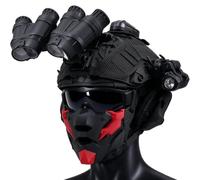 Casco da Softair con Accessori, Set di Caschi Leggeri 9 in 1 | Comprende Maschera, Occhiali Protettivi, Cuffie e Torcia, Equipaggiamento Protettivo in Stile Militare