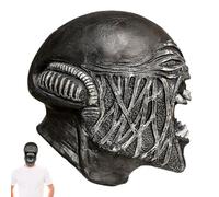 Casco da uomo alieno in lattice - Creepy Full Face con look terrifying | accessorio per costume horror per Halloween, cosplay notturno, spooky role play, e decorazioni per feste scare