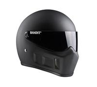Casco de Moto Integral BANDIT Super Street II Negro Mate Visor Tintado Streetfighter Custom Biker Style Dull Black Motorcycle Helmet SSMB (XL)