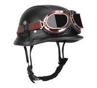 Casco de Motocicleta Medio Rostro - Estilo Alemán con Protección | Casco Ligero para Scooter, Conductor Urbano, Seguridad y Comodidad en Carretera o Ciudad