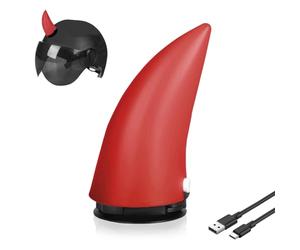 Casco della Bicicletta Luci, WASAGA Ricaricabile Corno di Bue Casco Decorazione Luce con 5 Colori Chiari per Avvertimento o in Bicicletta (1 Pezzo - Rosso)