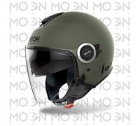 Casco Demi Jet Airoh Helyos Color Verde Militare Opaco ECE 22.06 Visierino
