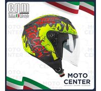 CGM Casco open face, 126X IPER ALERT Nero Giallo fluo opaco, L (59cm)