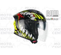 CASCO DEMI JET CGM 127X DEEP FREAKER NERO GIALLO FLUO TAGLIA XL (60 Cm.)