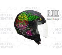 CASCO DEMI JET CGM 167S FLO JOY NERO AZZURRO VERDE OPACO TAGLIA L (59 Cm.)