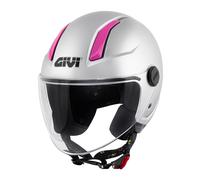 CASCO DEMI JET GIVI H117 B MAT SILVER FUCSIA INTERNO REMOVIBILE E LAVABILE