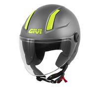 CASCO DEMI JET GIVI H117 B TITANIO GIALLO FLUO INTERNO REMOVIBILE E LAVABILE