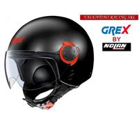 CASCO DEMI JET GREX G3.1 E KINETIC FLAT BLACK NERO RED XL 62 Cm MADE IN ITALY