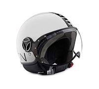 CASCO DEMI JET MOMO DESIGN: FIGHTER CLASSIC BIANCO LUCIDO/NERO TG.M/L