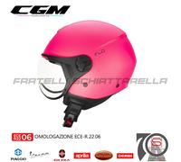 Casco Demi Jet Moto CGM 167A Flo Mono Rosa Opaco Visiera Sagomata Occhiale 16...