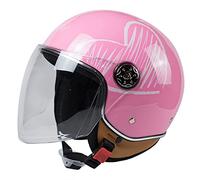 Casco Demi-Jet Moto Uomo Donna ECE DOT Omologato, Retrò Mezzo Aperto per Scooter Cruiser Chopper (Color : C)