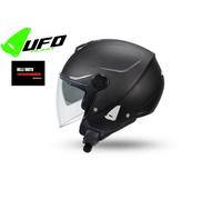 CASCO DEMI JET UFO NEXIE MOTO SCOOTER ECE R22-06 HELMET NERO OPACO-DUE VISIERE