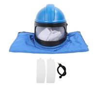 Casco di Sabbiatura con Protezione per Cappuccio di Sabbia di Alimentazione Dell'aria con Lente Trasparente per Sandblasting Equipaggiato