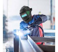 Casco di saldatura per ferronaio, Casco di saldatura per ferronario di oscuramento automatico, cappuccio di lavoro antischizzi, ribaltamento a 180 gradi per officina, garage