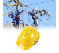 Casco di sicurezza con sospensione a 4 punti e regolazione a cricchetto | Casco a tesa intera con fasce di sospensione autoregolanti, protezione dielettrica 10 kV