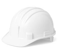 Casco di Sicurezza da Cantiere Giallo - Leggero, Regolabile e Confortevole, Alta Visibilità, Certificato CE, Protezione Antinfortunistica per Edilizia - Lemag srl (Chiusura dietro la nuca Bianco)