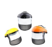 Casco di sicurezza for tagliaerba da giardino con maschera protettiva integrale in rete for la protezione forestale di decespugliatori da disboscamento(Black)