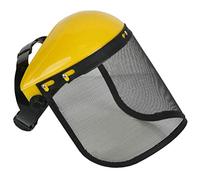 Casco di Sicurezza in Rete, Casco di Sicurezza Integrale Protezione Scudo Cappello con Visiera in Rete per Motosega Industriale Giardinaggio Registrazione Decespugliatore (Giallo)