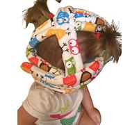 Casco di sicurezza per bambini, morbido, comodo, regolabile, con protezione per la testa del bambino, ammortizzante, anti collisione per 6 mesi - 6 anni, per camminare, giocare (picchio beige)