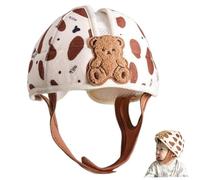 Casco di sicurezza per bambini, protezione per la testa del bambino traspirante per gattonare e camminare, casco addensato regolabile espandibile leggero anti-collisione, orso caffè..