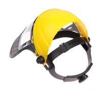 Casco di sicurezza per decespugliatore da giardino con visiera a rete completa per spazzola, cappello regolabile per foresta, arancione (schermo singolo)