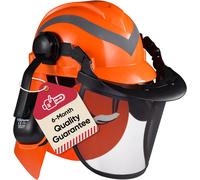Casco Di Sicurezza Professionale per Motosega Forestale, Dotato Di Paraorecchie