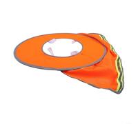 Casco di sicurezza riflettente traspirante parasole per operai edili - tesa larga fluorescente arancione/giallo, ventilazione in rete, protezione UV, si adatta alla maggior parte dei cappelli rigidi