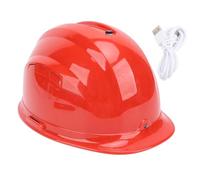 Casco di sicurezza rosso in ABS con doppia ventola di raffreddamento e batteria da 8000 mAh - Dissipazione del calore con nebbia d'acqua e 8 testine massaggianti - Bluetooth e