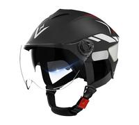 Casco Di Sicurezza Scooter, Attrezzatura Per Il Casco, Con Design A Doppia Visiera, Adattamento Regolabile E Confortevole, Nero, Per Adulti, Moglie, Marito, Uomo, Amici, Famili