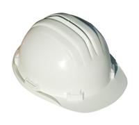 Casco di sicurezza ventilato, leggero, con imbracatura a 8 punti, elmetto da lavoro per costruzioni con cricchetto antiscivolo (bianco)