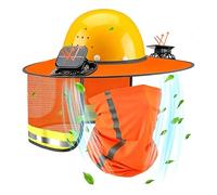 Casco di sicurezza Visiera parasole | Parasole per collo leggero con ventola solare | Casco da costruzione bordo collo protezione solare | per misurazione del terreno, decorazione paesaggistica, tetti