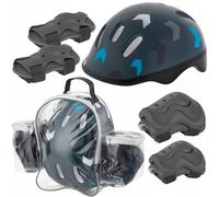 Casco e scudi universali in una borsa grigia