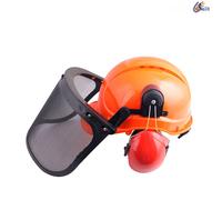 CASCO ELMETTO DI SICUREZZA PROFESSIONALE CON CUFFIE ANTIRUMORE E VISIERA A RETE