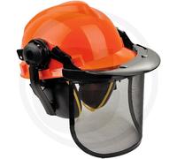 Casco Elmetto Forestale Con Visiera in Rete e Cuffie Antirumore Casco Protettivo