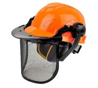 CASCO ELMETTO PROTETTIVO CON VISIERA A RETE CUFFIE ANTIRUMORE DECESPUGLIATORE
