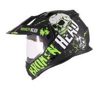 Casco Enduro Rotto Con Visiera Bone Crusher Verde (Taglia S & M)
