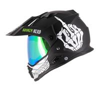 Casco Enduro Rotto Street Rebel Verde + Verde Visiera Specchiata