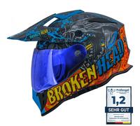 Casco Enduro Tigris VX2 Rotto + Visiera Blu Specchiata